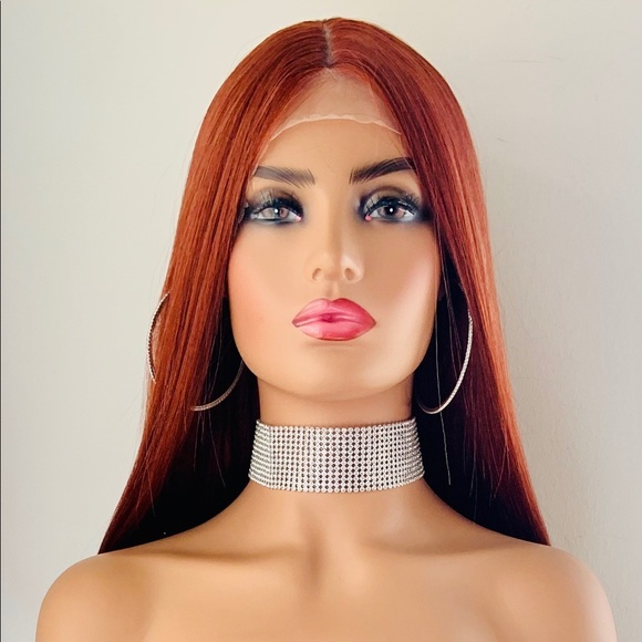 Very Pretty Gorgeous Deep Copper 36” Premium Fiber Lace Front Wig 🧡 - Picture 9 of 12